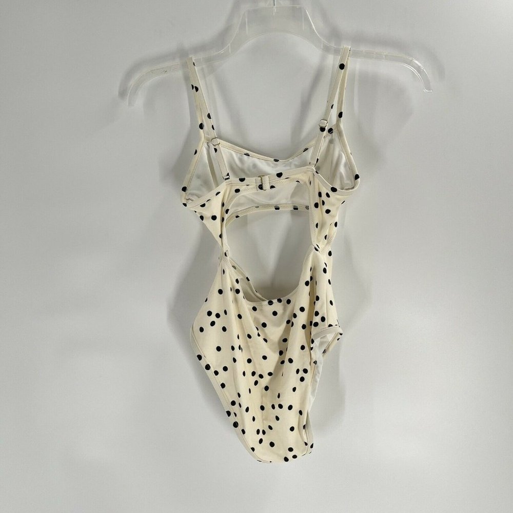 Madewell Polka Dot One Piece Bathing Suit Medium Second Wave Cut Out NWT - Picture 4 of 6